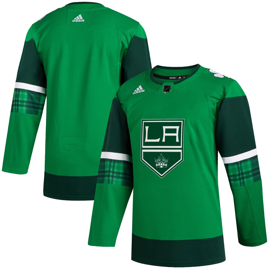 Los Angeles Kings Blank Men Adidas 2020 St. Patrick Day Stitched NHL Jersey Green->dallas stars->NHL Jersey